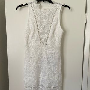Brand new Forever21 white lace knitted open back dress